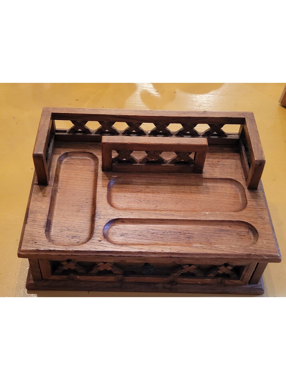 1960s Vtg Pat Yoshikawa Men's Jewelry Box Dresser Organizer Wallet Holder, Japan